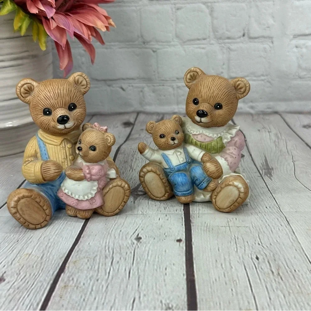 Vintage HOMCO home interiors teddy bear figurines